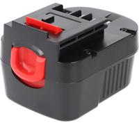 Batterie de rechange pour Black & Decker A12 / HP122K – Batterie NiMH 12 V, 3000 mAh, noire