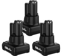 Batterie de rechange pour Bosch 10,8 V/12 V, capacité 6000 mAh, technologie Li-Ion, LOT DE 3, 12 V