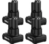 Batterie de rechange pour Bosch 10,8 V/12 V, capacité 6000 mAh, technologie Li-Ion, lot de 4, 12 V
