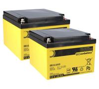 Batterie de rechange pour centrale d'alarme incendie Esser Honeywell IQ8Control M 2 x AGM Batterie 12V 24Ah avec VdS