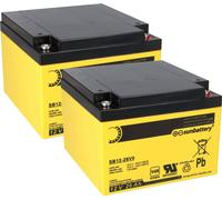 Batterie de rechange pour centrale d'alarme incendie Siemens FC2020-AA 2 x AGM Batterie 12V 26Ah avec VdS