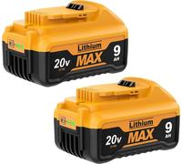 Batterie de rechange pour DeWalt 20V DCB200, 9000 mAh 21700 Li-Ion, noire, compatible avec DCB182 DCB180 DCB181
