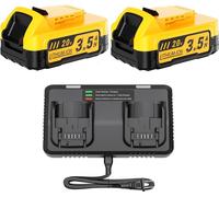 Batterie de rechange pour DeWalt 20V, DCBP034 Li-Ion 3500 mAh, orange ; pour outils sans fil, compatible avec DCBP518 et chargeur Compact 2BAT-6A