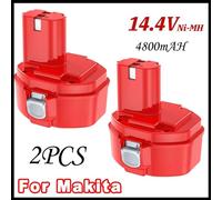 Batterie de rechange pour Makita 6280D, 6281D, 6237D - PA14, 1420, 1422 - 14,4 V Ni-MH - 4 800 mAh - rechargeable - lot de 2
