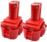Batterie de rechange pour Makita, 9,6V 4,0Ah PA09, compatible 9120/9134/9135/9135A/9102/6207D/6222D/6261D, 192595-8/192596-6, pack de 2, grise