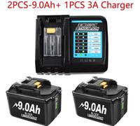 Batterie de rechange pour Makita LXT, 18V Li-Ion 9Ah, beige, compatible avec BL1830B/BL1840B/BL1860/BL1890