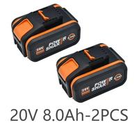 Batterie de rechange WA3553 - Batterie Li-ion 20 V - 8 000 mAh - Lot de 2 - Compatible avec les modèles WA3551, WX390, WX176, WX178, WX550, WX386, WX678 et WG894E - 20 V 8,0 Ah x 2