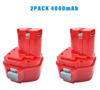 Batterie de remplacement 12V pour outils électriques - Batterie NiMH - Capacité de 4,0 Ah - Rechargeable - Lot de 2 - Compatible avec les modèles PA12 1220 1222 1235 1233S 6271D L50