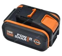 Batterie de remplacement, 20V, 6000 mAh, lithium-ion, compatible avec Worx 8AhX1