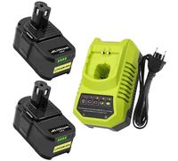 Batterie de remplacement 9,6-18V, 5,5 Ah, lot de 2, compatible avec Ryobi