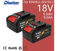 Batterie de remplacement 9000mAh EIN18C2 Li-ion pour batterie EINHELL 18V X-change PX-BAT4 4511396 4511437 Outils électriques 6.0AH4PCS