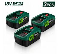 Batterie de remplacement - Bloc-batterie lithium-ion 18V - 18 V - 10,0 Ah - Lot de 3 - Compatible avec les perceuses-visseuses et les meuleuses d'angle