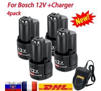 Batterie de remplacement Bosch 12V 3000mAh BAT411 pour BAT412A BAT413A D-70745GOP 2607336013 2607336014 PS20-2 3pcs battery