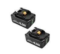 Makita batterie lithium-ion 18V, capacité 6000mAh, chargeur rapide polyvalent, 2 pièces 6,0