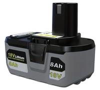 Batterie de remplacement, capacité 8000 mAh, 18 V, lithium-ion, compatible avec Ryobi, 18V-e, 8,0 Ah, 1 batterie