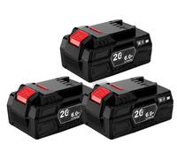 Batterie de remplacement, capacité de 6000 mAh, compatible avec les outils Parkside 20V, lot de 3 batteries 20V 6,0 Ah