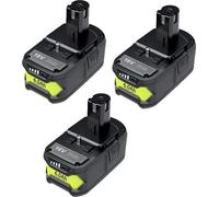 Batterie de remplacement, capacité de 6000 mAh, technologie lithium-ion, compatible avec Ryobi, lot de 3 batteries