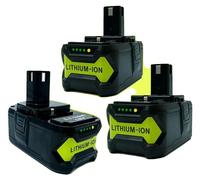 Batterie de remplacement, capacité de 8000 mAh, compatible avec Ryobi, lot de 3 batteries de 8,0