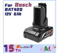 Batterie de remplacement Li-ion 12V 6Ah pour outils électriques au Lithium Bosch BAT420 12 volts maximum 2607336013 2607336014 gba 12v 6ah 2PCS 6.0Ah