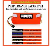 Batterie de remplacement pour aspirateur robot - Batterie Li-ion 14,4V - Pack batterie haute capacité - 6800mAh - Compatible avec les modèles S6, S7, MaxV, Q5, Q7 Max - Dimensions : 13,7 x 4,5 x 4,3 c