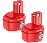 Batterie de remplacement pour Makita - PA14 14,4V Ni-MH - Capacité de 5000 mAh - Compatible avec les modèles 1420, 1434, 1422, 1433, 1435 - Batterie pour outil - Lot de 2