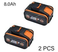 Batterie de remplacement pour outils électriques - Batterie lithium-ion 20 V - 2 x 8,0 Ah - Compatible avec les modèles WA3553, WA3551, WX176, WX550, WX386, WX800, WU268 - Lot de 2