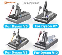Batterie de remplacement Powtree 6,0 Ah/8,0 Ah pour aspirateur portatif Dyson V6 V7 V8 V10, série SV12 DC62 SV11 SV10. V7 6000mAh Battery