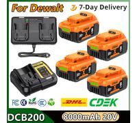 Batterie de remplacement Turpow DCB200 pour outil électrique Dewalt DCB205 DCB606 DCB609 DCB182 DCB206 DCB209, 8000mAh, haute capacité, 20V 2BAT 4A CHARGER