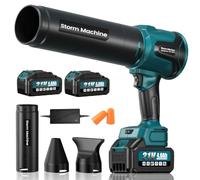 Batterie de souffleur compatible avec Makita 18 V, 40 000 tr/min, moteur | Aspirateur à feuilles sans fil avec 2 batteries de 4,0 Ah, 6 vitesses, 3 buses, vitesse d'air de 100 m/s, pour jardin