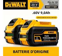Batterie d'origine DeWALT 20V/60V 9000mAh MAX FlexVolt pour outil électrique DCB606 DCB205 DCB206 DCB209 DCB182 BATTERY 9AH X3