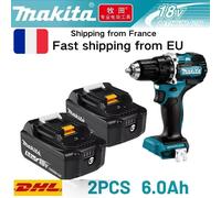 Batterie d'origine Makita BL1860 6Ah pour outils électriques, remplacement Li-ion LXT BL1850 BL1840 pour tournevis 18V avec BMS, batterie 18V 2PCS 6.0