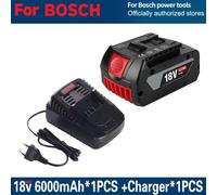 Batterie d'outil 18V - Ensemble de batteries lithium-ion avec chargeur - 6,0 Ah (6000 mAh) - Batterie de remplacement pour outils électriques - compatible avec les modèles BAT609, BAT618, BAT618G, BAT