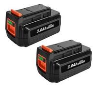 36V/40V Batterie Lithium-Ion pour outils électriques, capacité 3000mAh, compatible avec Black & Decker , 2 PACK