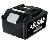 Batterie d'une capacité de 9 000 mAh, compatible avec divers outils Makita, 1 batterie de 9,0 Ah