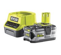 Pack batterie RYOBI 18V One+ 5.0Ah LithiumPlus - 1 chargeur rapide 2.0Ah RC18120-150