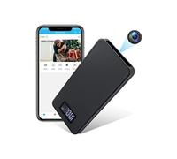 Batterie Externe Portable Caméra Espion 10000Mah Chargeur de Secours HD 1080P Noir + SD 32Go