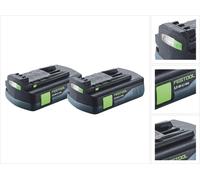Batterie Festool 2x BP 18 Li 3,0 C batterie 18 V 3,0 Ah / 3000 mAh Li-Ion ( 2x 577658 ) avec indicateur de charge