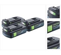 Batterie Festool 3x BP 18 Li 3,0 C batterie 18 V 3,0 Ah / 3000 mAh Li-Ion ( 3x 577658 ) avec indicateur de niveau de charge