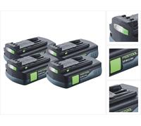 Batterie Festool 4x BP 18 Li 3,0 C batterie 18 V 3,0 Ah / 3000 mAh Li-Ion ( 4x 577658 ) avec indicateur de niveau de charge