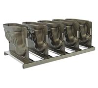 Batterie Lammform, volume 1 litre. Tête de lamme droite, avec support incluant 5 moules