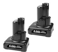 Batterie Li-ion 12V 6000mAh - Batterie de remplacement pour outils électriques - Lot de 2 batteries de 6,0Ah - Compatible avec les modèles BAT420, BAT411, BAT412, BAT413, BAT414 - Batterie rechargeabl