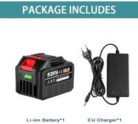 Batterie Li-Ion et chargeur pour outils électriques - 21 V 4,5 Ah - prise UE - affichage LED - pour outils sans fil 18-21 V - contenu de la livraison : 1 batterie + 1 chargeur - jaune
