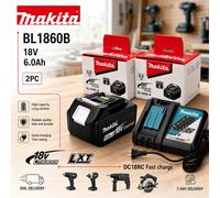 Batterie Li-ion Makita 18V LXT originale BL1860B 6.0Ah, codes BL1815N BL1830B BL1850B BL1860, outils BDF453SHE BDF454Z BHP452 BML184, options batterie uniquement ou charge rapide DC18RC, BL1820, 3PC 6