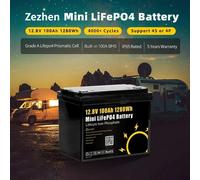 Batterie LiFePO4 - 12,8V 100Ah, cycle profond - Batterie lithium-fer-phosphate pour panneaux solaires - Système de stockage d'énergie pour maison hors réseau - 1 pièce