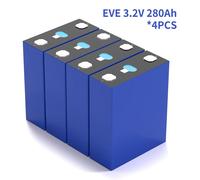 Batterie LiFePO4 12 V 200 Ah - Batterie à décharge profonde pour camping-cars et installations solaires - >6 000 cycles de charge - 2 560 Wh - 4 cellules de 3,2 V 280 Ah