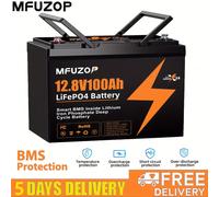 Batterie LiFePO4 12V 100Ah - Batterie lithium-ion - Batterie pour camping-car - Batterie pour bateau - Batterie pour systèmes hors réseau - Système de sécurité intelligent