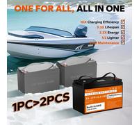 Batterie LiFePO4 12V 100Ah - Batterie lithium-ion - Stockage d'énergie - Batterie solaire - Batterie pour camping-car - Système de gestion de batterie (BMS) intégré