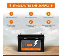 Batterie LiFePO4 12V 100Ah - Batterie pour camping-car - Batterie pour bateau - Batterie pour panneaux solaires - Batterie lithium