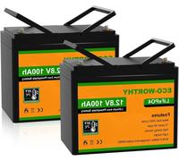 Batterie LiFePO4 12V - Batterie lithium - Batterie pour camping-car - Batterie pour bateau - Batterie pour panneaux solaires - 200Ah (2 x 100Ah)