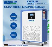 Batterie LiFePO4 15 kWh 48 V 300 Ah 51,2 V Lithium 6000 cycles avec RS485 CAN BMS pour stockage d'énergie solaire et Bluetooth - Stock UE 51.2V 300AH-15KWH